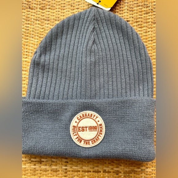 NWT light blue Carhartt Knit Cuffed Craftsman Patch Beanie OS - Picture 3 of 7